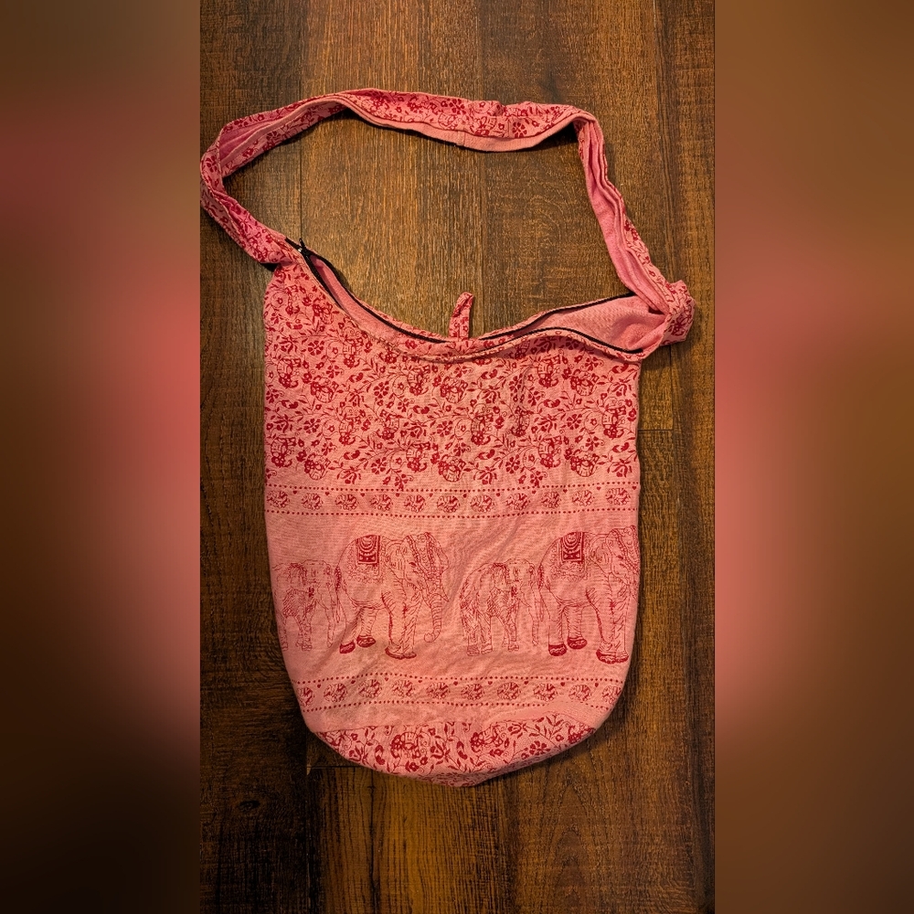 Floral Pink Oversized Crossbody Bag